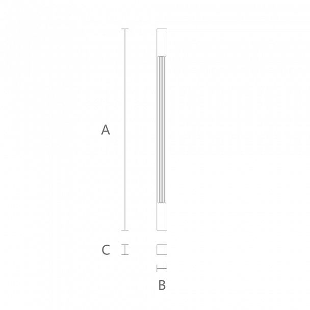 Строгая и лаконичная балясина из дерева L-099.1 для лестницы чертеж