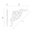 Накладка N-388 для декора стены, потолка, двери или мебели из дерева с резьбой чертеж