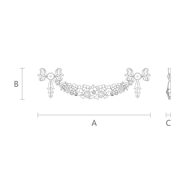 Купить резную накладку из дерева в магазине декора Stavros чертеж