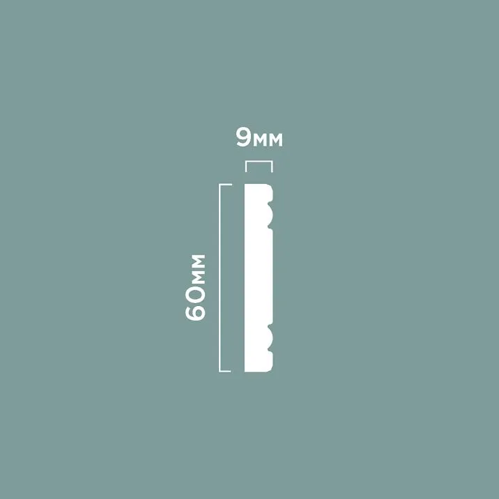 Молдинг W1060 ПОЛИСТИРОЛ HI WOOD 60мм х 9мм х 2,0м. чертеж