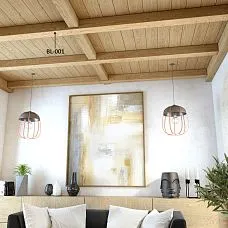 Современный интерьер с применением деревянной балки BL-001