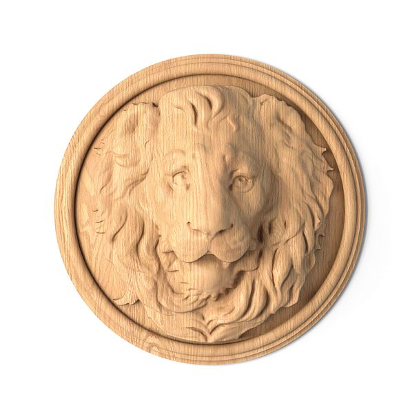 Резной маскарон льва - символ защиты и благополучия M-002