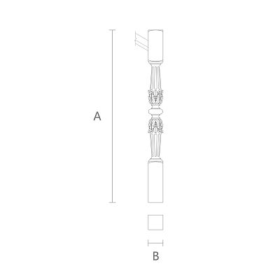 Чертеж столба для лестницы из массива бука и дуба