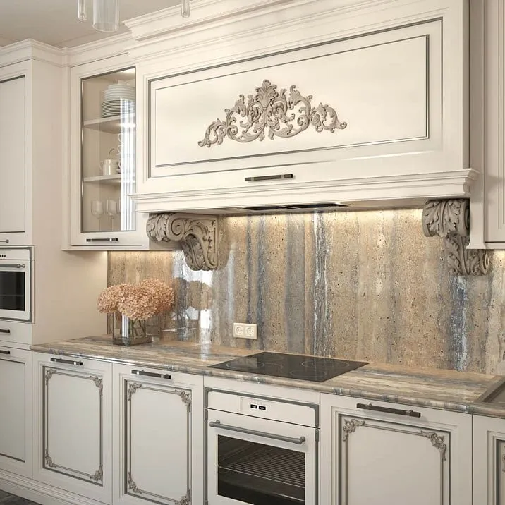 Декоративный элемент угловой MLD-1U-1.1 в оформлении кухонных фасадов