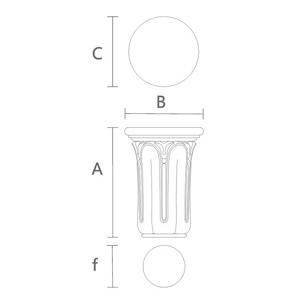Капитель KL-049 для Верхней Части Пилястры чертеж