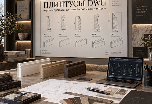 Плинтусы DWG: чертежи профилей для дизайнеров и архитекторов