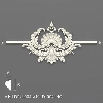 Универсальный центровой молдинг NPU-00417.4 полиуретан - для классического и современного интерьера