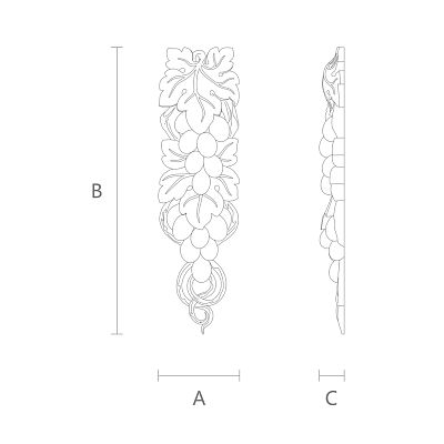 Резная накладка N-259 от магазина декора для интерьера Stavros чертеж
