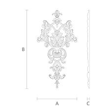 Чертеж резной накладки из дерева