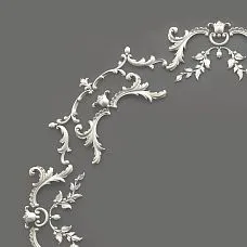 Лепной декор CPU-068 — модульная полиуретановая розетка для стеновой и потолочной лепнины крупный план орнамента и элементов