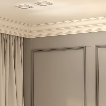 Карниз МДФ на стене в интерьере, карниз KZ-M-001