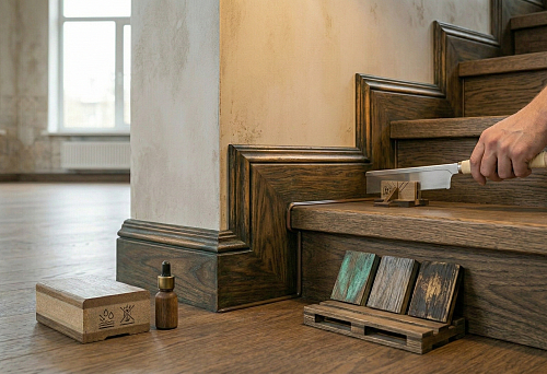 Состаривание и патинирование деревянного плинтуса: техники и результат