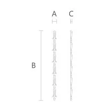 Чертёж лепного декора NPU-506 из полиуретана с размерами 12 × 205 × 5 мм