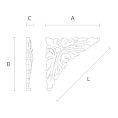 Резная угловая накладка из дерева N-227 чертеж