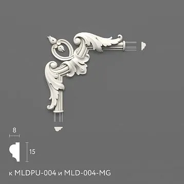 Лепнина из полиуретана MLDPU-4U-1.1. Декор для молдингов. Изображение 699415e9eeae7