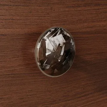 Мебельная ручка-кнопка Ton HL-058-1M с карбоновым покрытием диаметром 74 мм и двумя стойками крепления