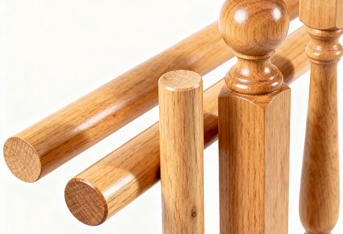 Круглый деревянный погонаж и элементы для изысканного интерьера