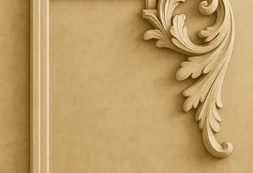 Декоративная угловая лепнина в классическом интерьере