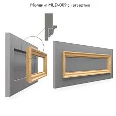 Деревянный молдинг MLD-009 32×23 мм из дуба, бука или МДФ Ставрос. Компактный четвертькруглый профиль для мебели, стен и потолков