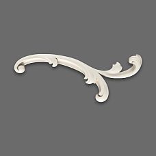 Лепной декор NPU-433R крупным планом с плавным завитком и рельефными элементами