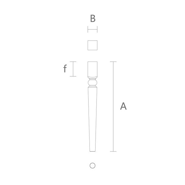 Точеная мебельная ножка для тумбы и табурета чертеж
