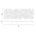 Резьба по дереву в виде вензеля - резная накладка N-354L чертеж