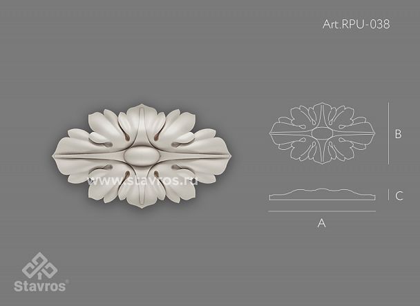 Резная розетка RPU-038