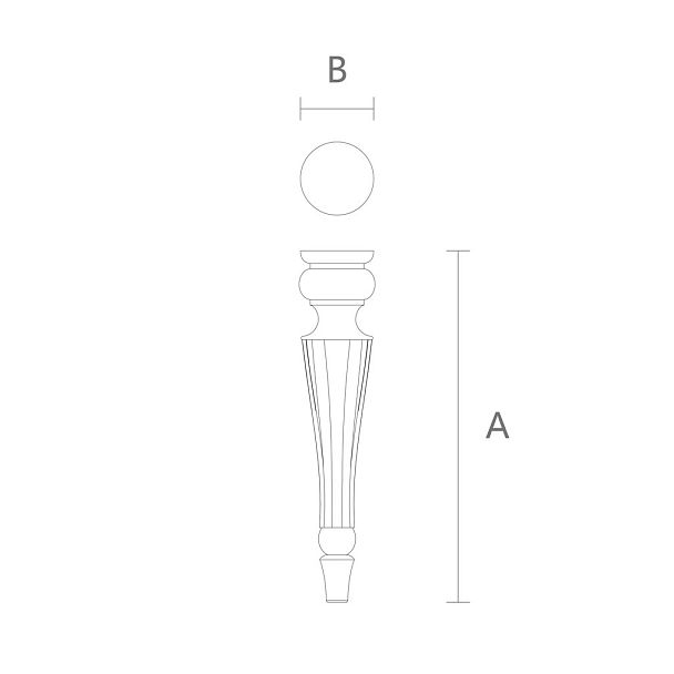 Чертеж ножек из дерева для мебели