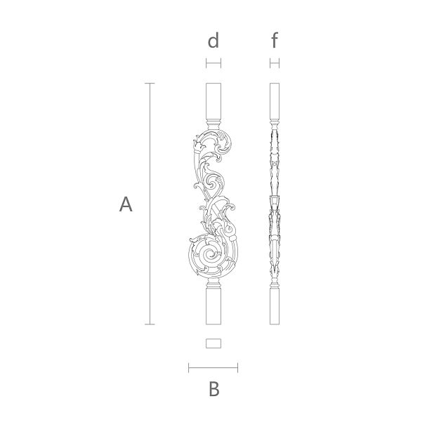 Эксклюзивные балясины для интерьера L-034 черетж