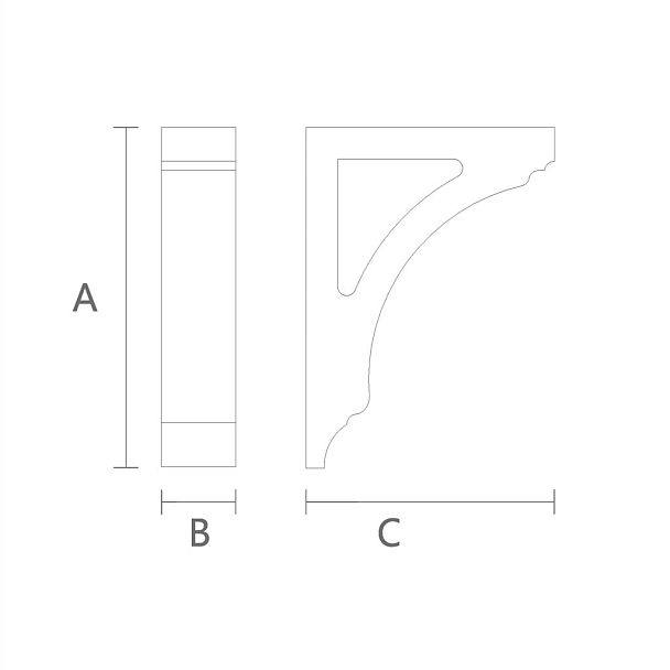 Резной кронштейн KR-059 премиального качества чертеж