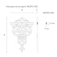 Лепнина из полиуретана MLDPU-2-1 размером 300 мм, Основной каталог товаров