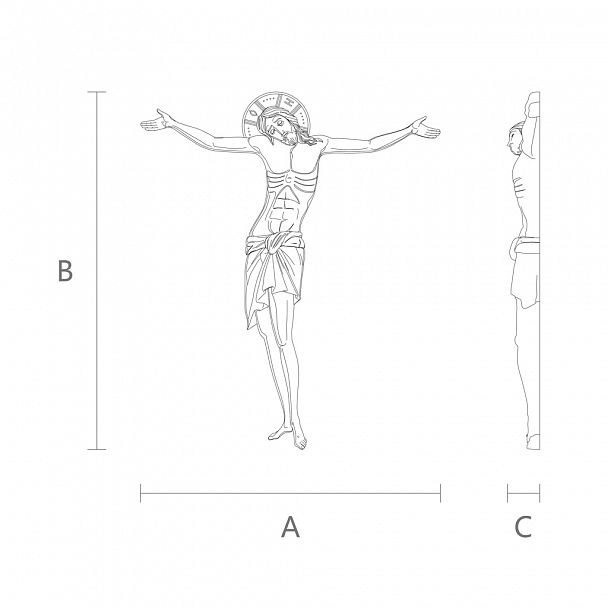 Распятие IKN-023 декор из дерева чертеж
