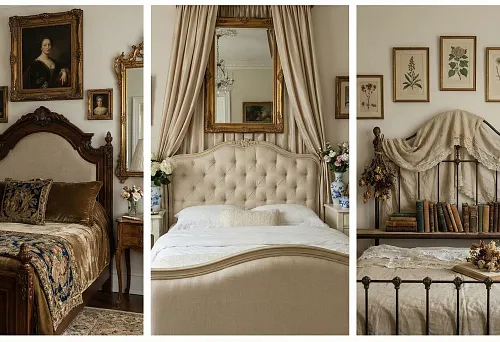 Кровати классические и интерьерный декор: сценарии оформления изголовья