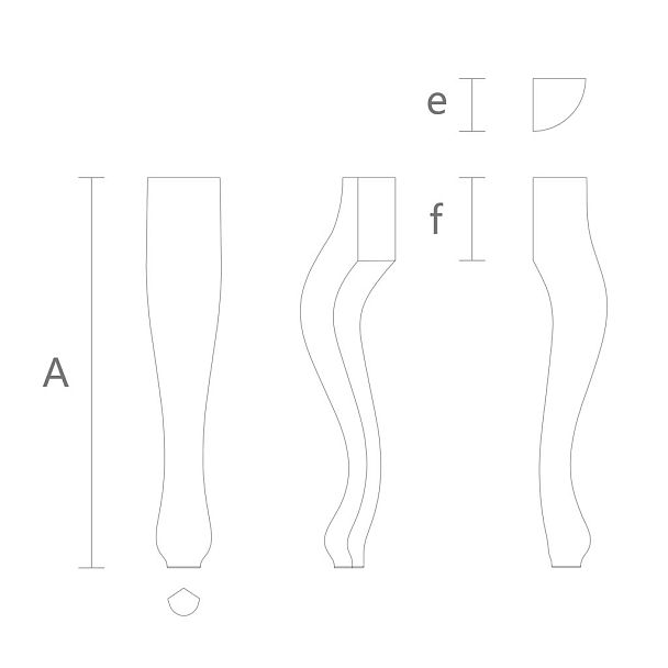 Чертеж гнутых ножек для консоли