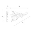 элемент декора из дерева - резная накладка N-066L чертеж