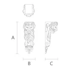 Резной кронштейн из полиуретана KRPU-034, эксклюзивный декор на стену с головой льва
