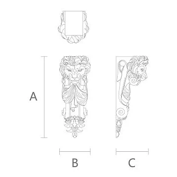Полиуретановая фигурная накладка для классической лепнины на стенах для внутреннего убранства