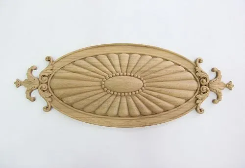 Деревянный резной декор в классическом стиле, эллипсовидная розетка с орнаментом и ажурными элементами