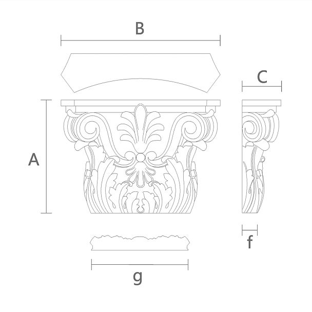 Капитель KL-023 в Дизайне Интерьера чертеж