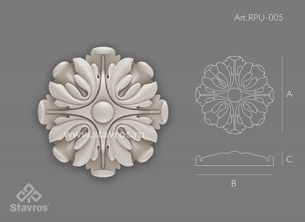 Резная розетка RPU-005