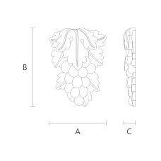 Элемент декора из дерева с резным цветком чертеж