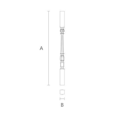 Изделие из массива дерева - балясина для лестницы L-014 чертеж