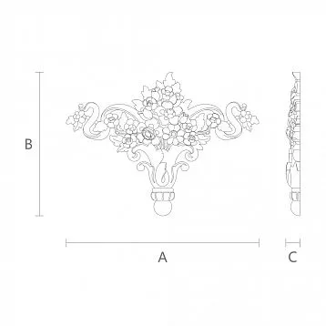 Накладка из массива с резным узором N-193
