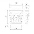 Чертеж резная капитель КЛ-001 из массива дерева