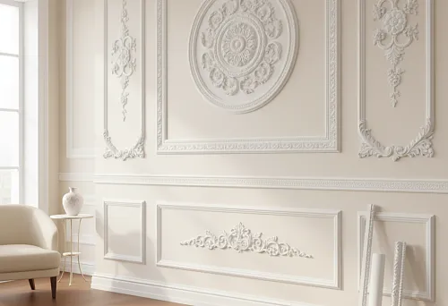 Элементы лепнины: как комбинировать накладки, молдинги и розетки