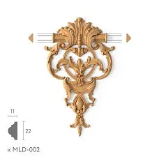 Декоративный элемент MLD-2-1.1 из дерева, резной декор для молдингов