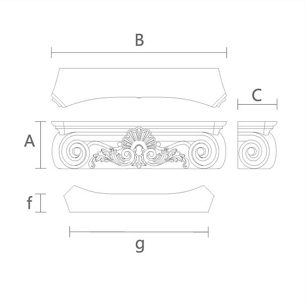 Капитель для Кухонных Гарнитуров KL-033 чертеж