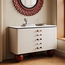 Мебельная ножка MN-235M шарообразной формы неокрашенная из массива для создания минималистичных столов, полок и дизайнерской мебели