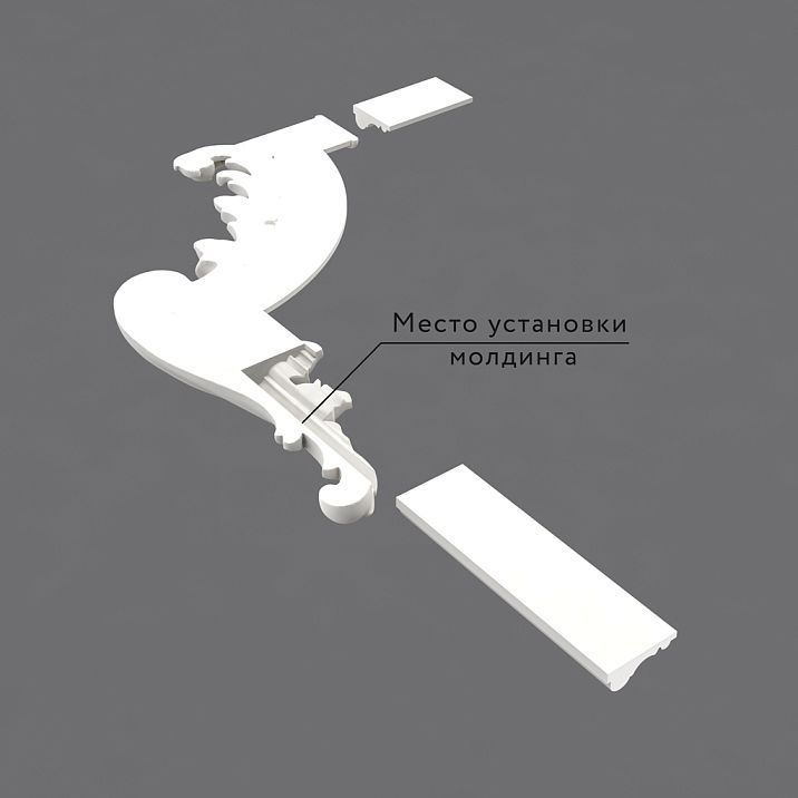 Резная накладка из полиуретана MLDPU-3U-2R, декор интерьерный для молдинга