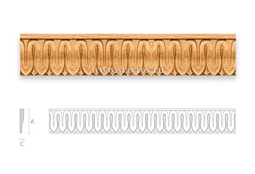 Резное деревянное обрамление панелей с классическим орнаментом